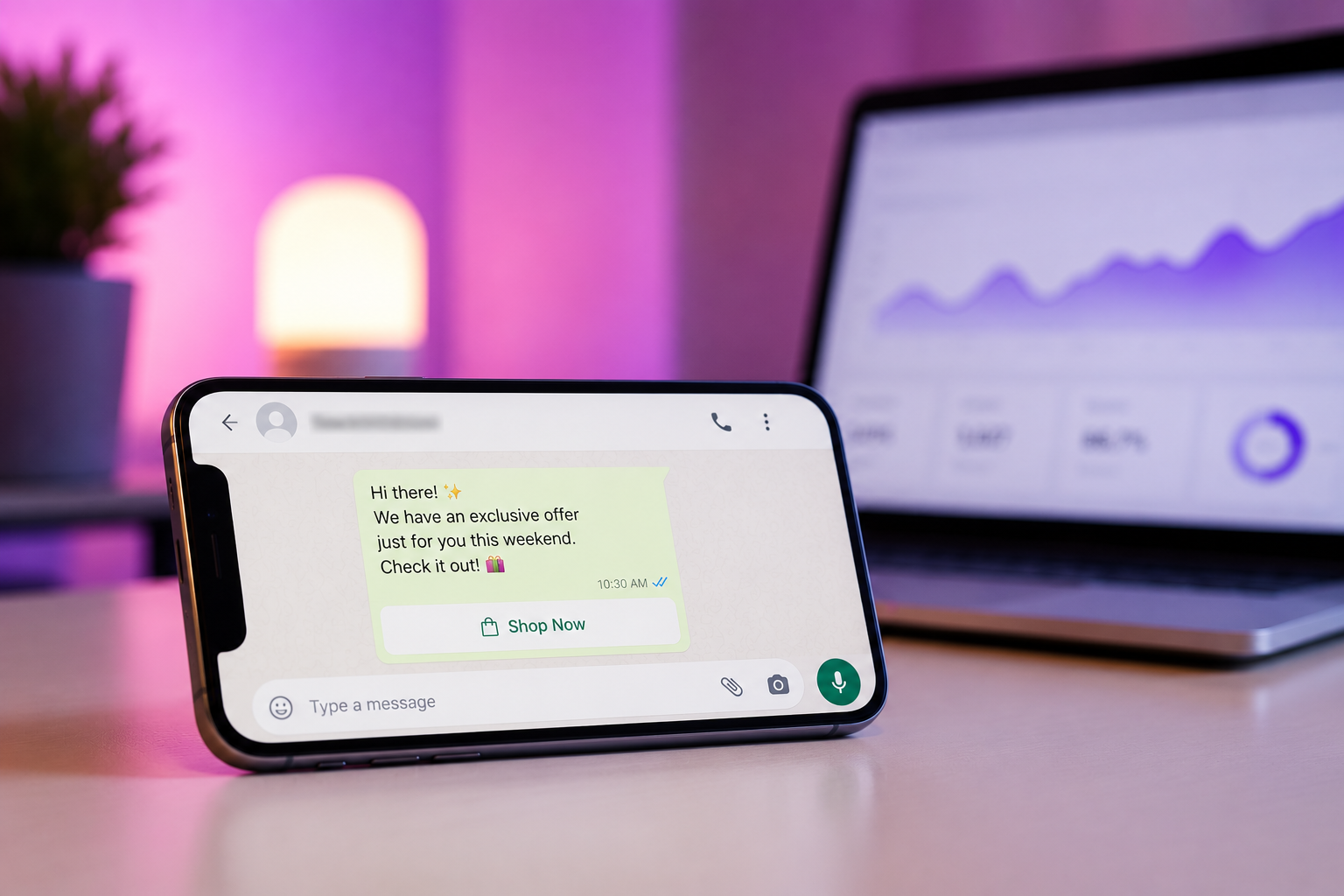 WhatsApp broadcast campaign with an exclusive weekend offer