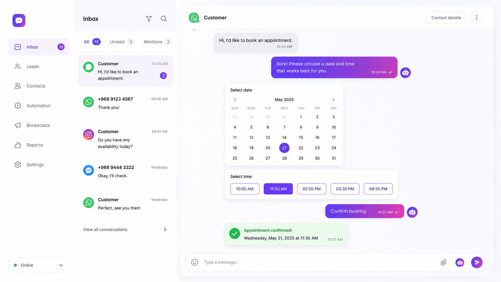 Booking AI Agent preview