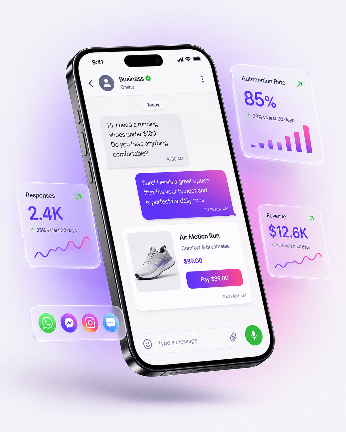 Scope Wiser AI closing a sale in chat